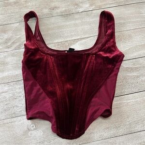 Windsor Velvet Burgundy Corset Top